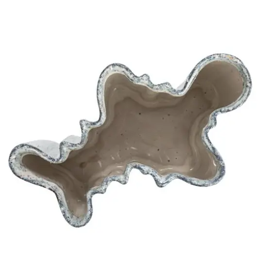 Hello Honey® 8.75" White Organic Stoneware Vase with Reactive Glaze {8}