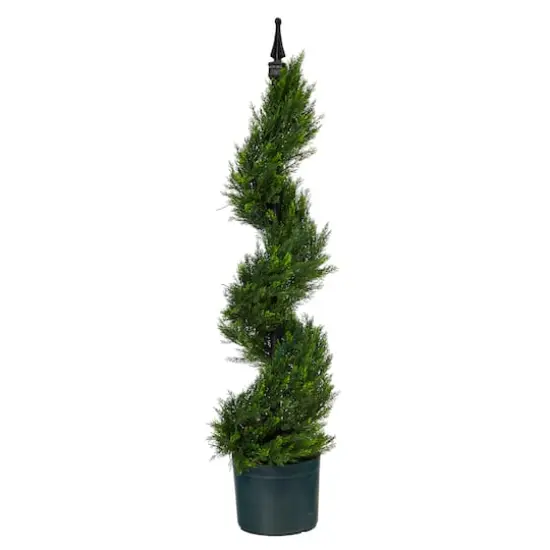 3ft. Potted Cypress Spiral Topiary Artificial Tree {1}