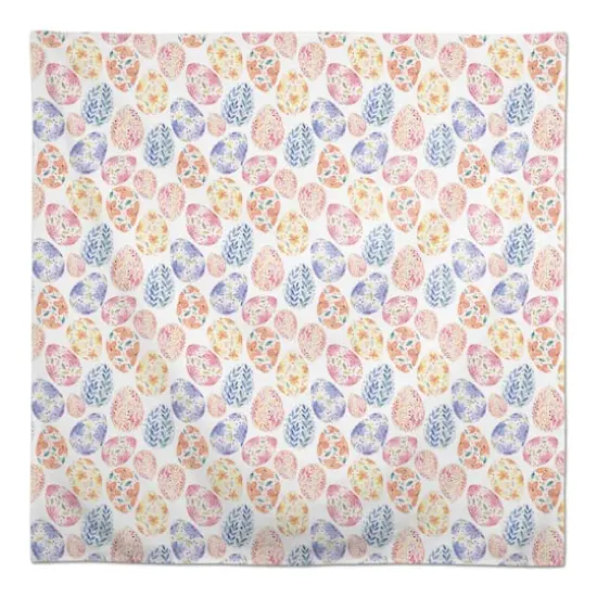 Colorful Floral Easter Eggs 58" x 58" Tablecloth {1}