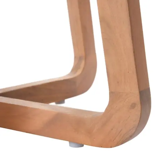 Hello Honey&reg; Modern Bohemian Marble & Wood Round End Table Light Blonde Finish {5}