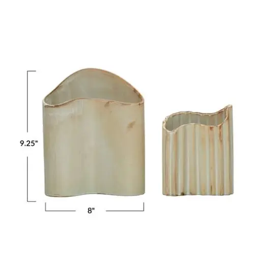 Hello Honey&reg; Bloomingville Beige Organic Edge Scandinavian Stoneware Vase Set {3}