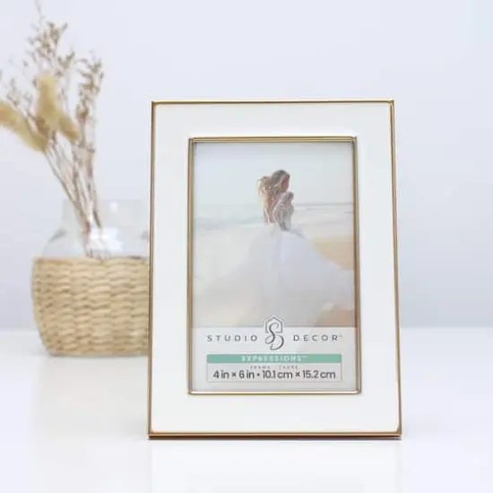 Expressions&trade; White with Gold Outline Wall Frame by Studio D&eacute;cor&reg; {6}