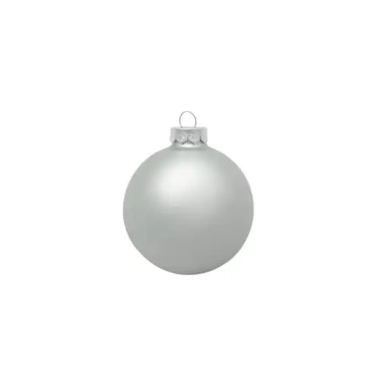 Whitehurst 12ct. 2.75" Matte Glass Ball Ornaments Silver Matte {1}