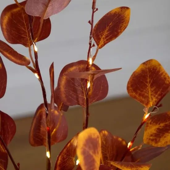 3ft. Pre-Lit Autumn Eucalyptus Artificial Fall Tree with 80 Warm White LED Lights {5}