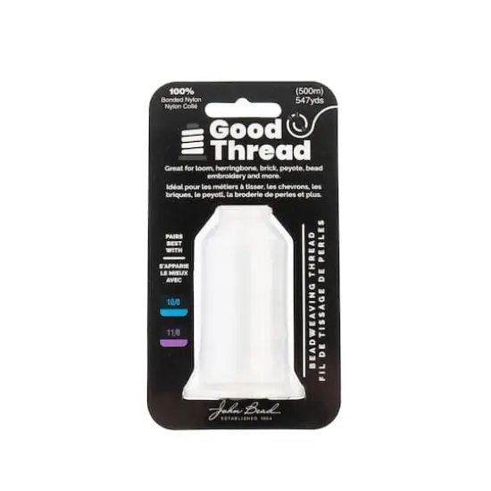 John Bead Good Thread Beadweaving Thread White {1}
