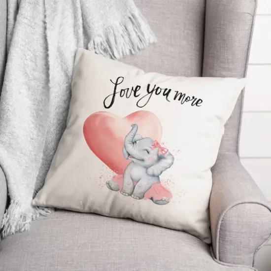 Love You More 18" x 18" Throw Pillow {3}
