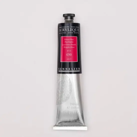 Sennelier Extra Fine Artists' Acrylic Paint, 200mL 690 Pink Madder {1}