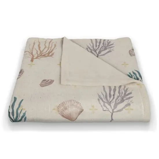 Multi Shell Coral & Plus Coral Fleece Blanket Yellow Plus On White {3}