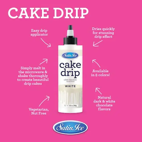 Satin Ice&reg; White Chocolate Cake Drip {6}