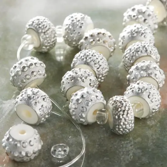 Silver Acrylic Rondel Beads, 10mm by Bead Landing&trade; {3}