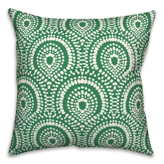 18" x 18" Fan Pattern Indoor/Outdoor Throw Pillow Green {1}