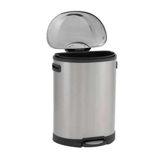 Household Essentials 13 gal. Stainless Steel Oval Trash Can with Step {9}