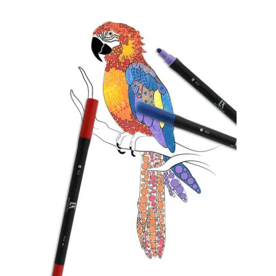 Leisure Arts&reg; Dot Art Markers Animal Kingdom Mini Coloring Book Set {5}