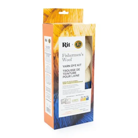 Lion Brand&reg; Yarn Tangerine, Golden Yellow & Blue Fishermen's Wool&reg; Yarn Rit&reg; Kit {3}