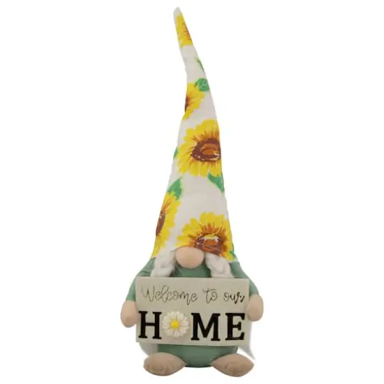 15.5" Welcome to Our Home Spring Gnome with Sunflower Hat {1}