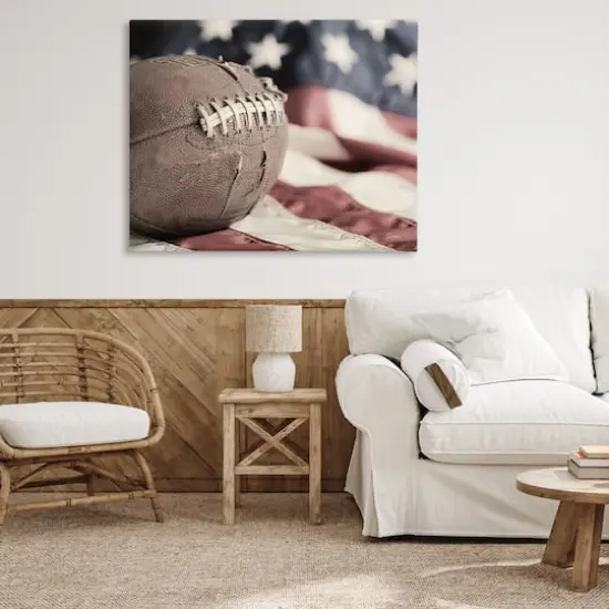 Stupell Industries Football & American Flag Canvas Wall Art {3}