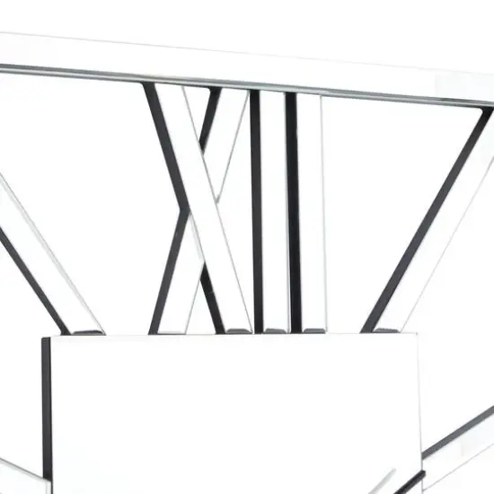 Silver MDF Glam Wall Clock, 32" x 2" x 24" {5}