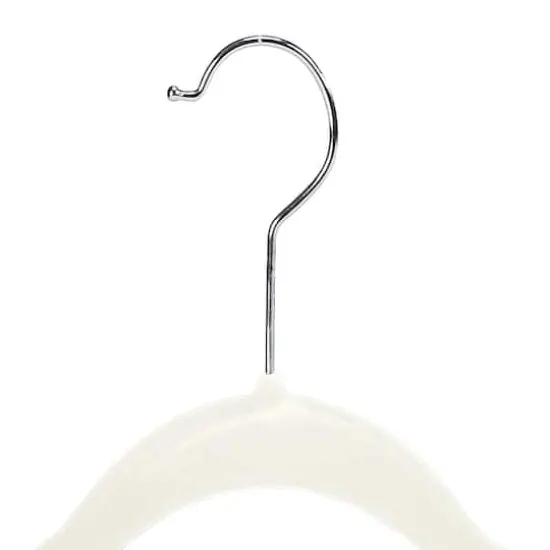 Simplify Slim Velvet Hangers with Clips, 6ct. Ivory {7}
