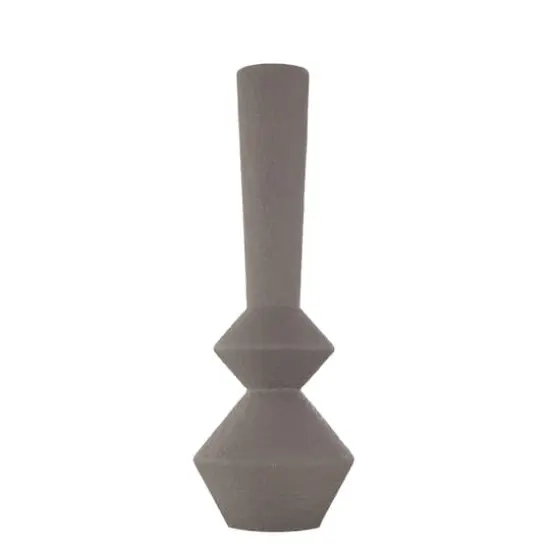 24.75" Dark Gray Metal Art Deco Fluted Decorative Vase {4}