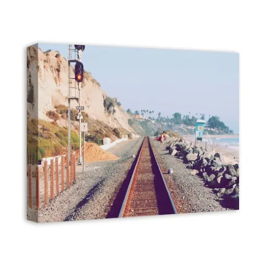 Beachside Railroads 20" x 16" Canvas Wall Art {3}