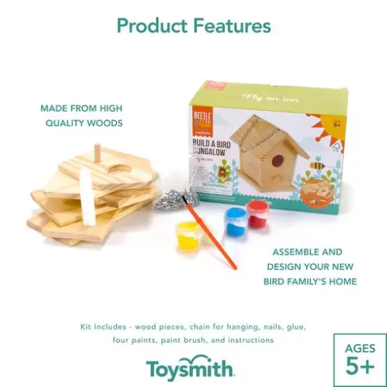 Toysmith Beetle & Bee Build a Bird Bungalow&trade; DIY Birdhouse Activity Kit {5}