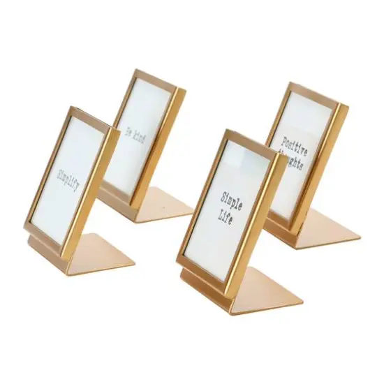 Hello Honey&reg; 4 Pack Metal & Glass 3" Square Frame with Easel & Saying {1}
