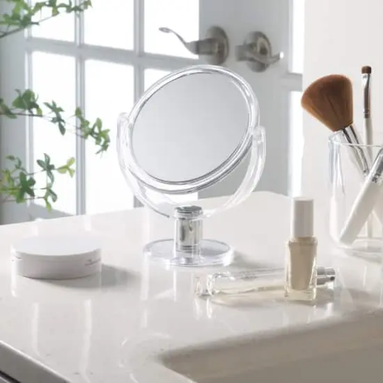 Home Details Dual Sided 10X Magnification Rubberized Vanity Mirror Clear {4}