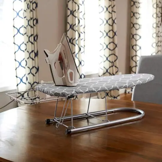 Household Essentials Steel Top Table Top Ironing Board with Iron Rest {3}