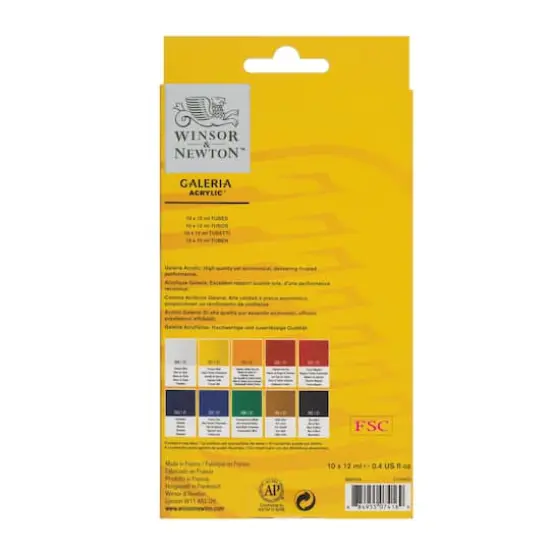 Winsor & Newton&trade; Galeria Acrylic&trade; 10 Color Paint Set {12}