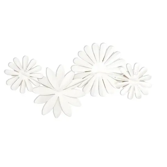 Fetco Mambas White Floral Chain Metal Wall Art {1}