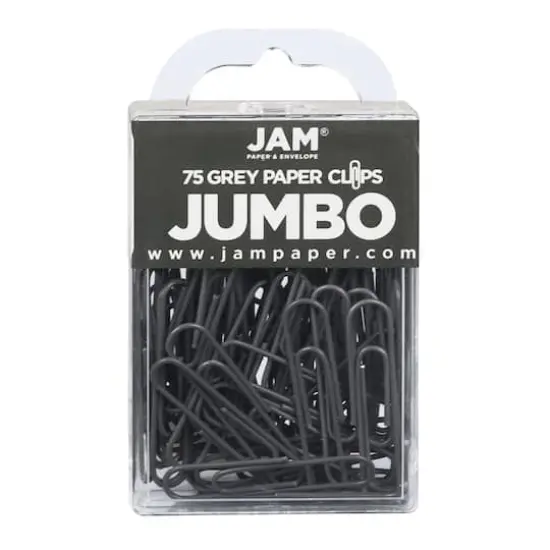 JAM Paper Jumbo Paper Clips Gray {1}