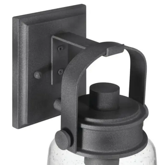 Hello Honey® Gage Distressed Zinc Industrial Tapered Seedy Glass & Metal Wall Mounted Outdoor Light {6}