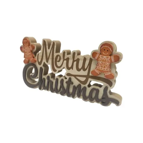 13.75" Gingerbread Merry Christmas Die Cut Tabletop Sign by Ashland&reg; {3}