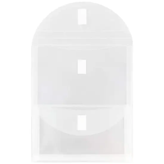 JAM Paper 9.75" x 11.5" Clear 2-Pocket Plastic Hook & Loop Closure Envelopes, 12ct. {3}
