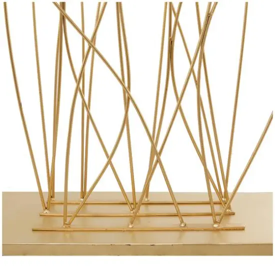 5ft. Gold Metal Tall Floral Sculpture with Crystal Embellishments {4}