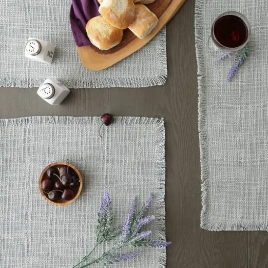 DII&reg; Basket Fringe Placemats, 4ct. Light Rain {6}