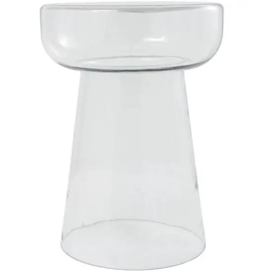 20" Glass Modern Side End Accent Table Clear {3}