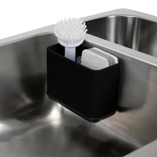 Kitchen Details Matte Black Sink Caddy with Suction Cups {3}