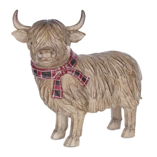 7.75" Winter Highland Cow Figurines Set {4}