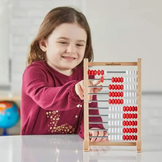 Hand2mind&reg; 100-Bead Wooden Mini Rekenrek {4}