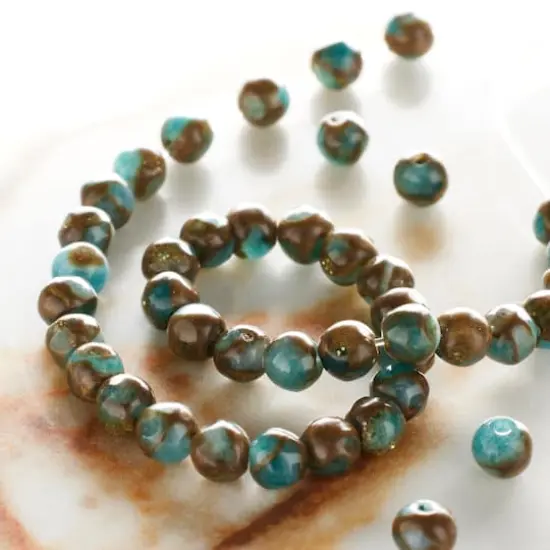 Light Blue Impression Jasper Round Beads by Bead Landing&reg;, 4mm {3}