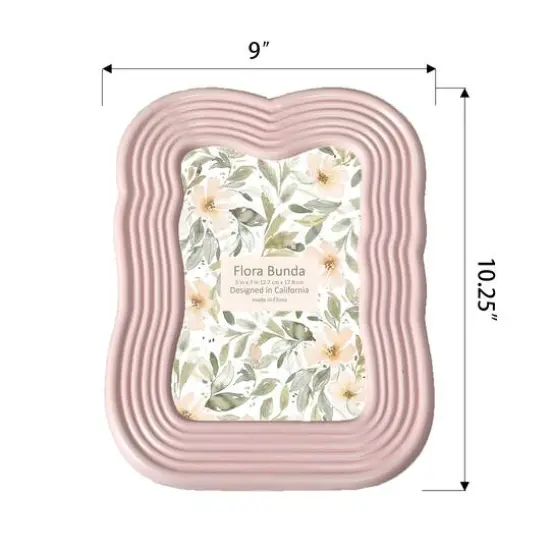 Flora Bunda&reg; 5" x 7" Matte Pink Curves Ceramic Frame {3}
