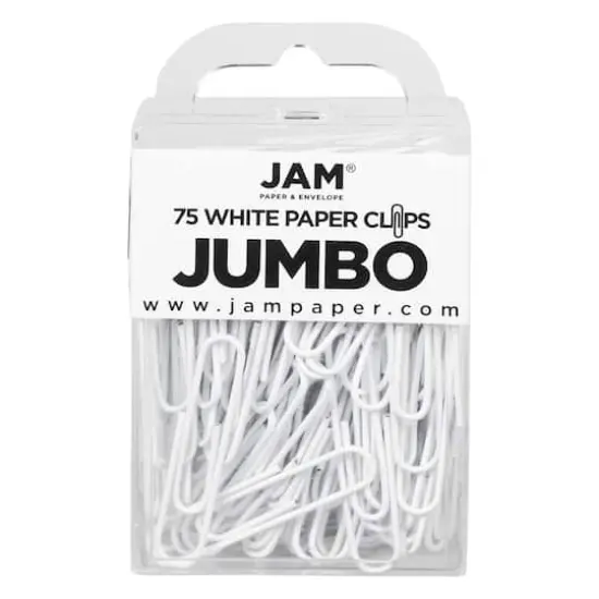 JAM Paper Jumbo Paper Clips White {1}