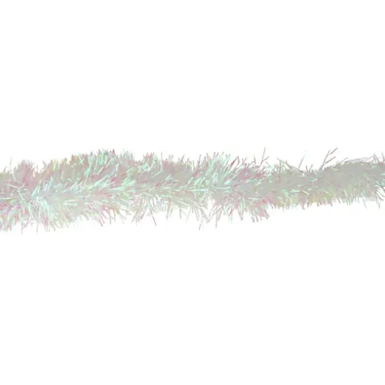 50ft. White Iridescent Tinsel Garland {3}