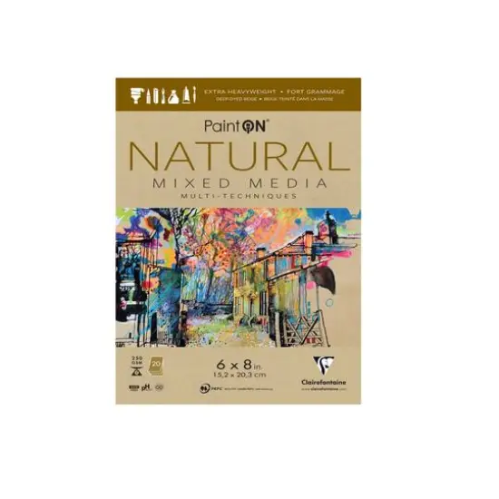 Rhodia&reg; Clairefontaine Paint ON&reg; Deep-Dyed Beige Mixed Media Pad {2}