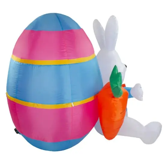 4.5ft. Lighted Inflatable Easter Bunny with Carrots D&eacute;cor {4}