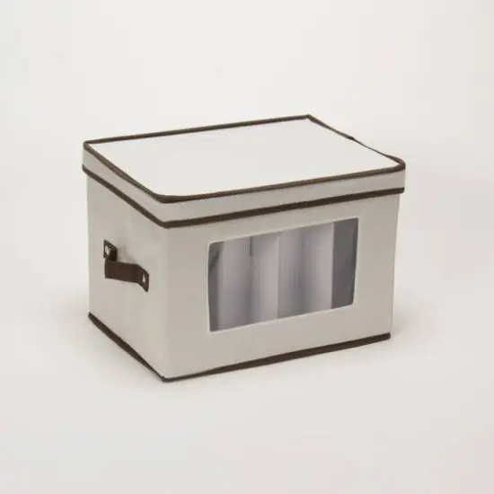 Household Essentials Champagne Glassware Storage Box White {6}