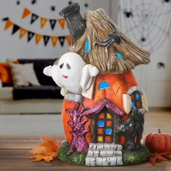18" LED Pumpkin Haunted House {3}