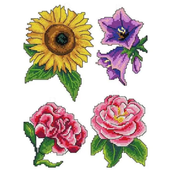Crafting Spark Flowers Plastic Canvas Counted Cross Stitch Kit {1}