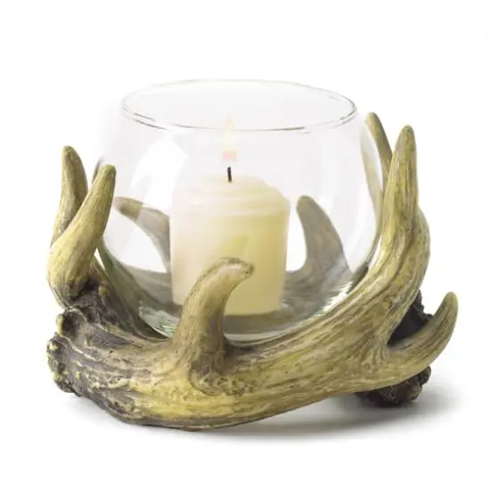 4" Rustic Antler Candleholder {1}